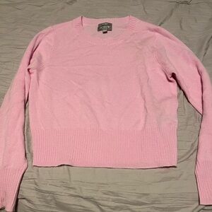 Bubblegum pink cashmere J.Crew sweater. Worn once. No flaws.